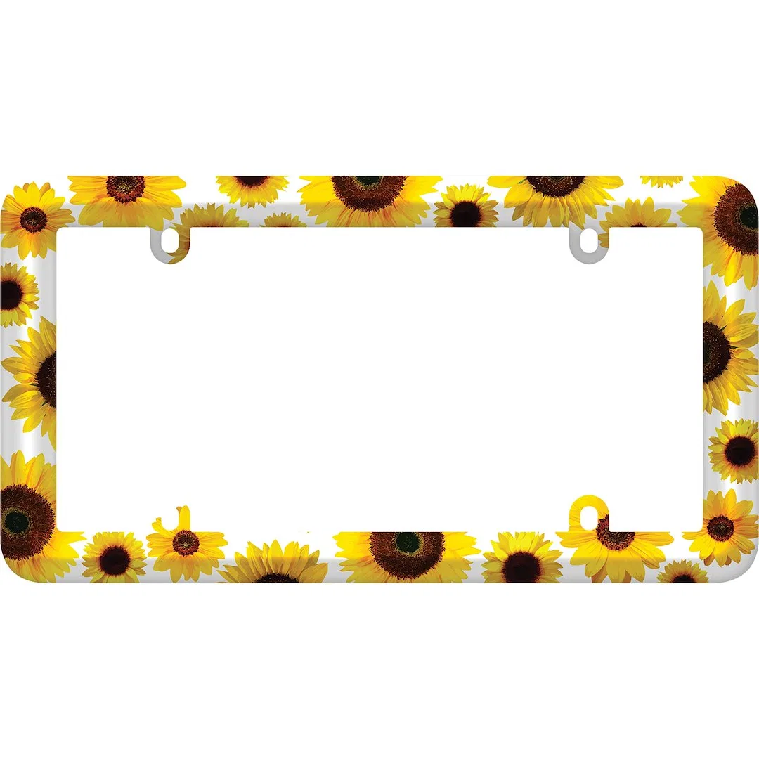 23804 – CRUISER License Plate Frame, Sunflowers Design Polycarbonate